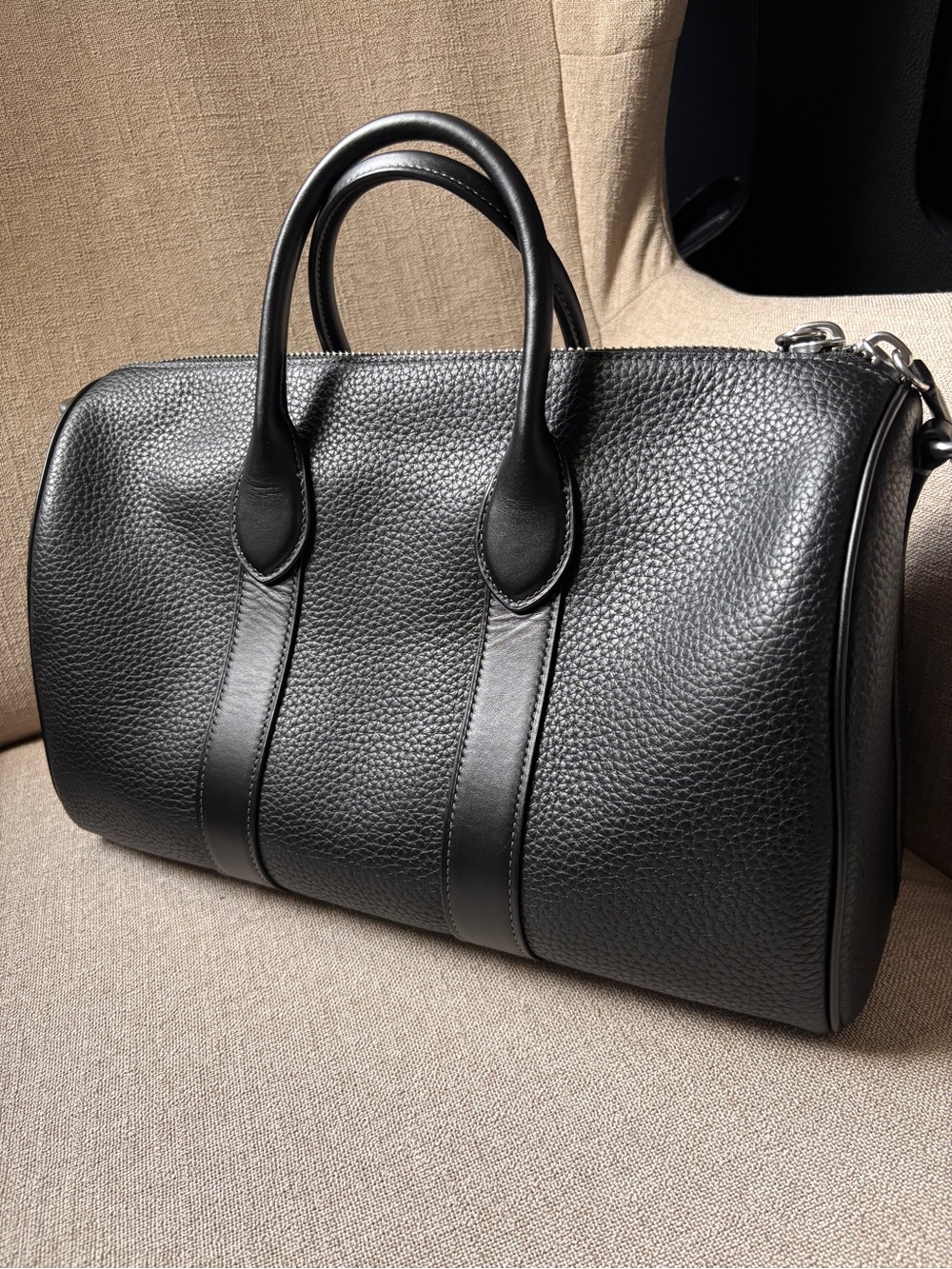 COACH Compass 35 in Black Pebbled Leather - Picture 2 of 13